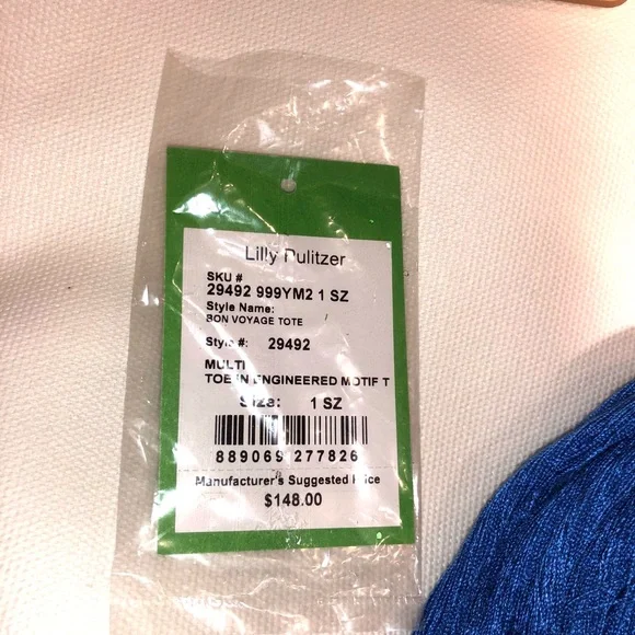 Lilly Pulitzer Bon Voyage Tote Bag in Toe In Print - Picture 7 of 14